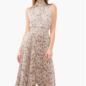 Nordstrom Halogen® Floral Pleated Sharkbite Hem Dress